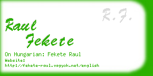 raul fekete business card